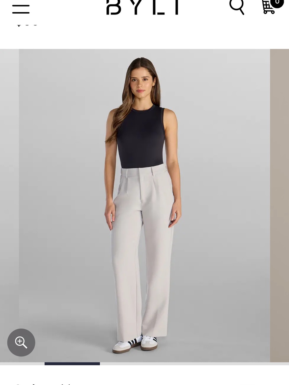 BYLT Basics Light Beige/Dove High-Rise Wide Leg Trousers, Lengthened